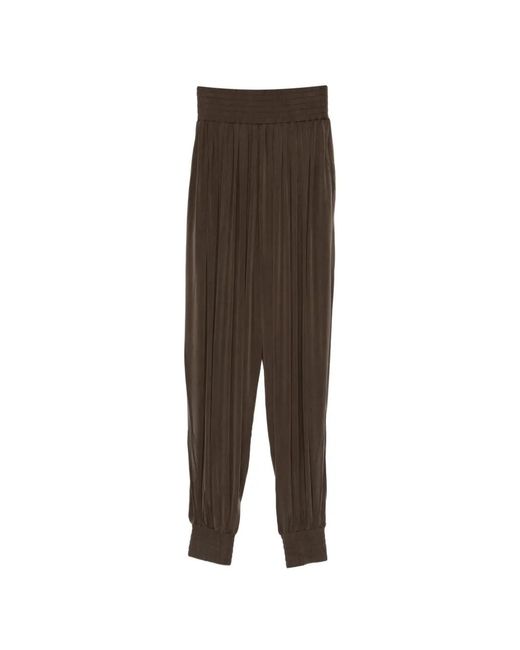 Balmain Brown Shirred Trousers