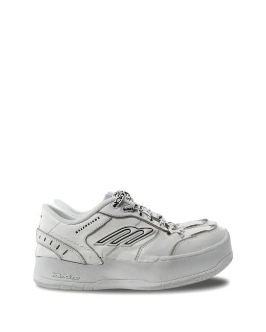 Balenciaga White Hamptons Platform Sneakers