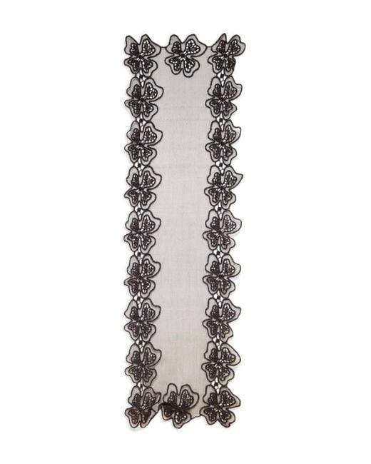 Markarian Gray Gillian Georgette Floral Embroidered Scarf