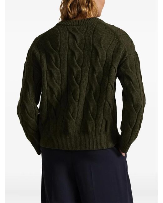 Maglione Con Scollo A V di Polo Ralph Lauren in Green