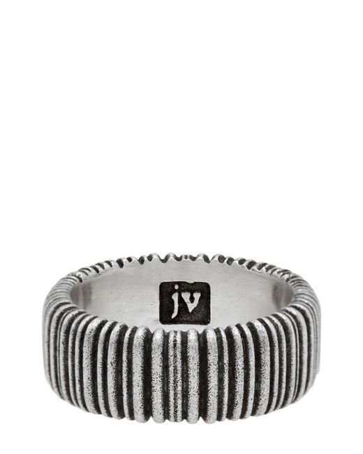John Varvatos Gray Wire-textured Sterling-silver Ring for men