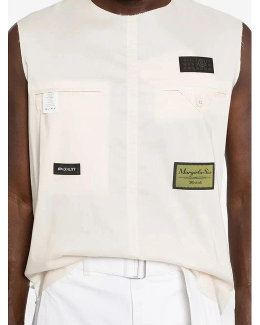 MM6 by Maison Margiela Natural Logo-Patch Vest for men