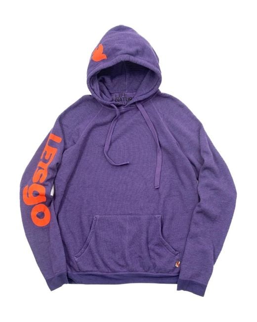 Freecity Purple Text-Print Hoodie