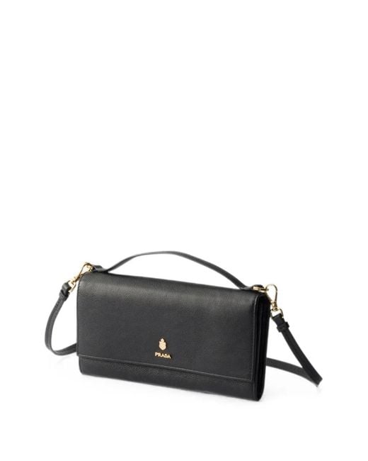 Prada Black Mini Saffiano Leather Wallet