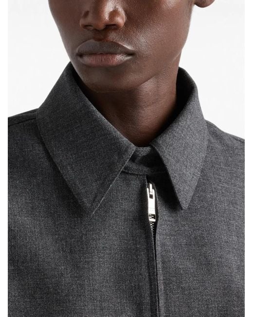 Prada Bonded Devoré Hoopsack Blouse in het Blue
