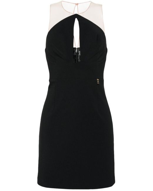 Vestido corto de crepé Elisabetta Franchi de color Black