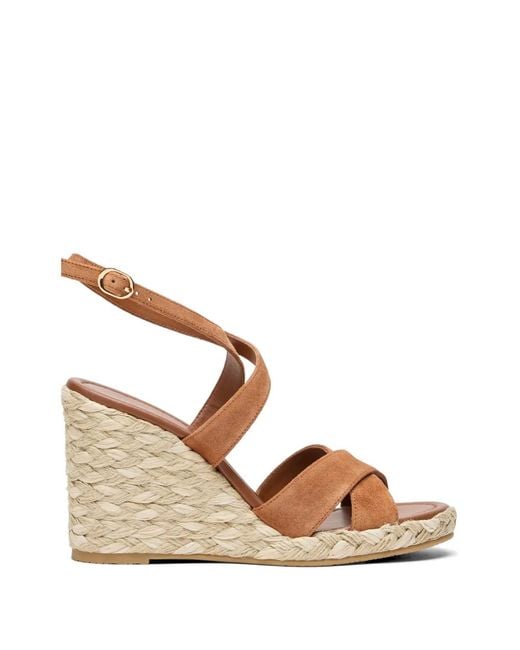 Stuart Weitzman Natural Alyssa Crossover-Strap Sandals