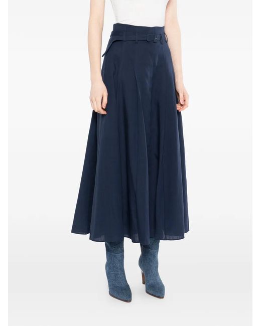 Gabriela Hearst Blue Dugald Pleated Midi Skirt