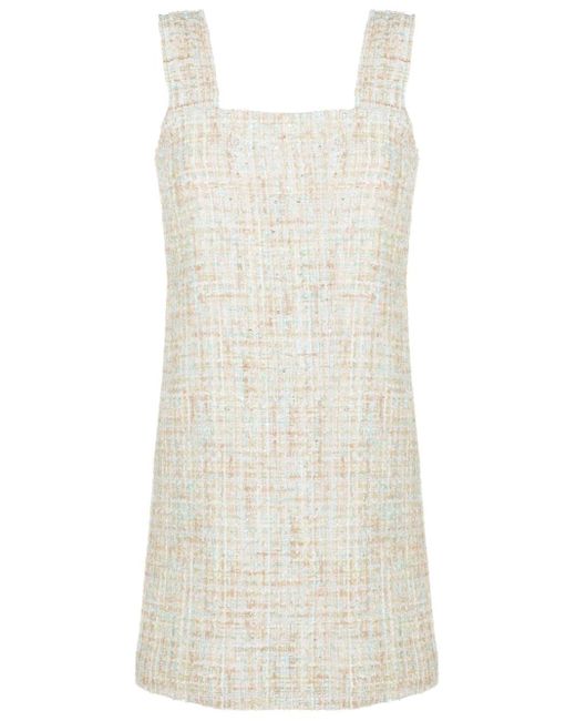 Olympiah White Tweed Square-neck Mini Dress