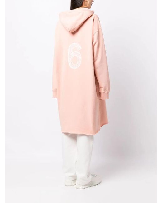 MM6 by Maison Margiela Pink Snake-Print Hooded Dress