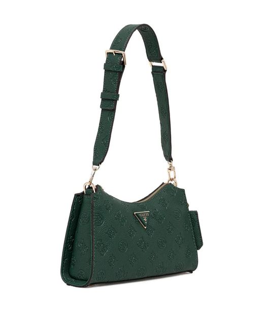 Guess Green Cresidia 4G Embossed Shoulder Bag