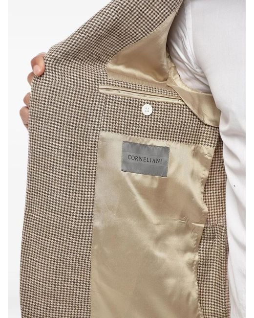 Corneliani Gray Houndstooth-Pattern Blazer for men