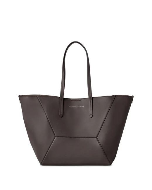 Brunello Cucinelli Brown Bc Duo Leather Tote Bag