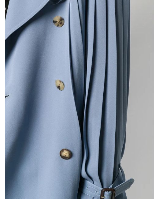 Valentino Garavani Blue Pleated Trench Coat