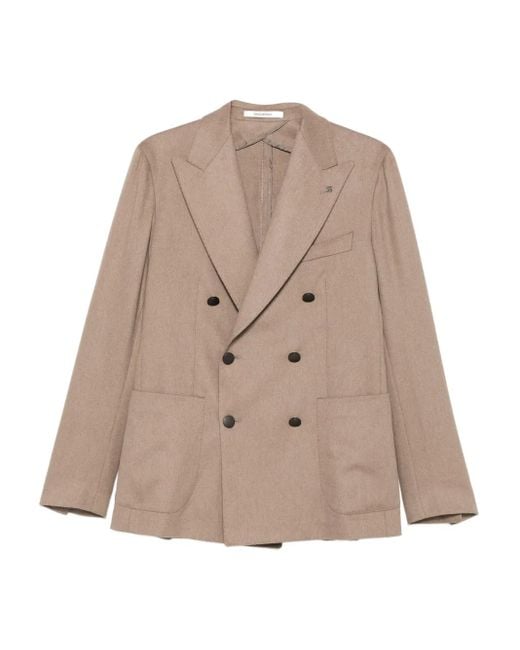 Tagliatore Natural Double-Breasted Patch-Pocket Jacket for men