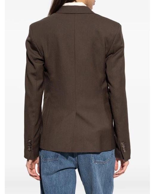 Paul Smith Brown V-Neck Button-Fastening Blazer