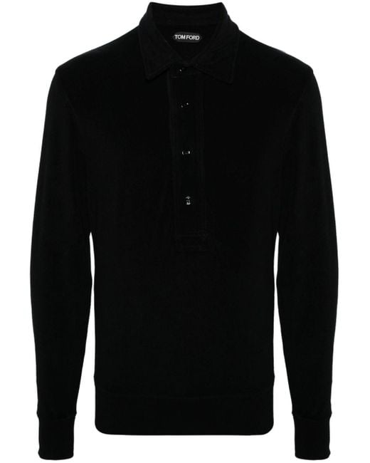 Tom Ford Black Long-sleeve Polo Shirt for men