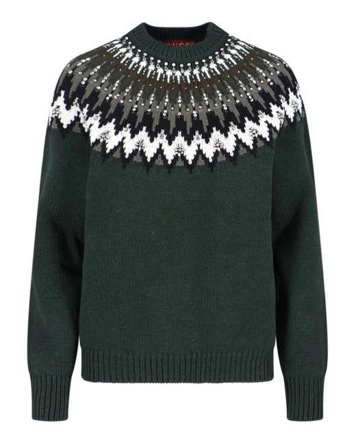 Gucci Black Strass Patterned Sweater