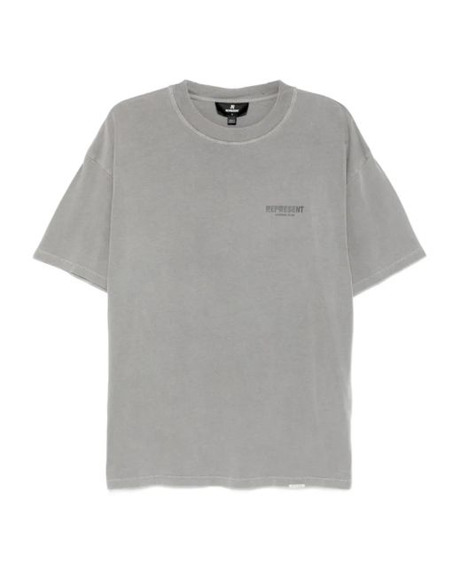 Represent Gray Logo-Print T-Shirt for men