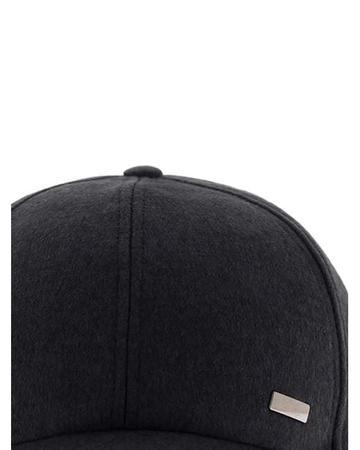 Herno Blue Cashmere-Silk Baseball Cap for men