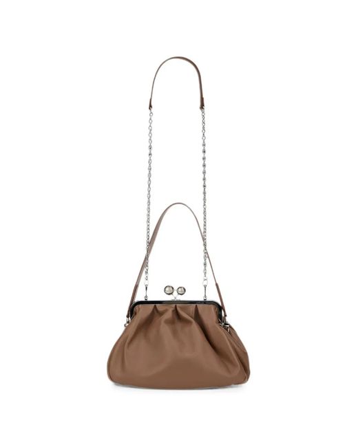 Weekend by Maxmara Brown Leather Clutch Bag