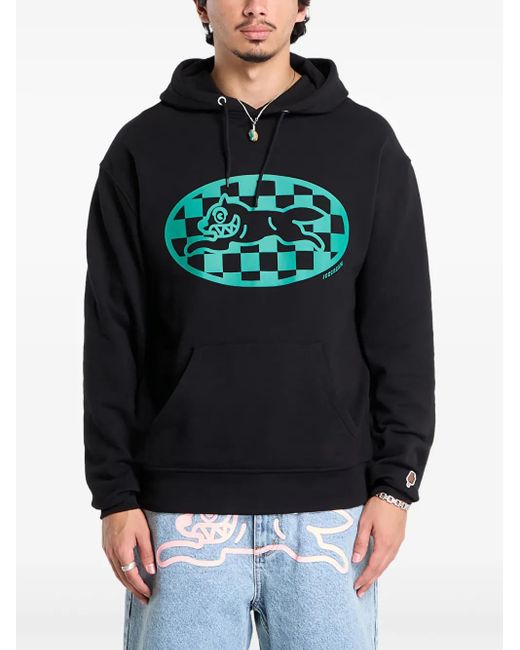 ICECREAM Black Cotton Hoodie for men