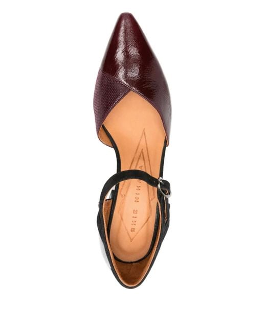 Chie Mihara 75 Mm Pumps Met Blokhak En Enkelbandje in het Brown