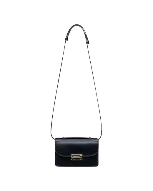 Victoria Beckham White Mini Dorian Logo-Detail Leather Shoulder Bag