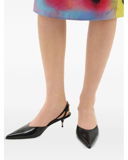 Versace Black Nyx Leather Slingbacks 50 Mm