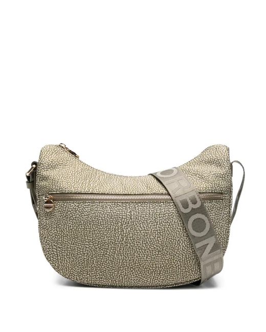 Borbonese Gray Petit Sac À Bandoulière Zippé Luna