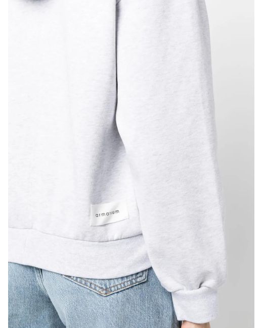 ARMARIUM White Logo-Patch Cotton Hoodie