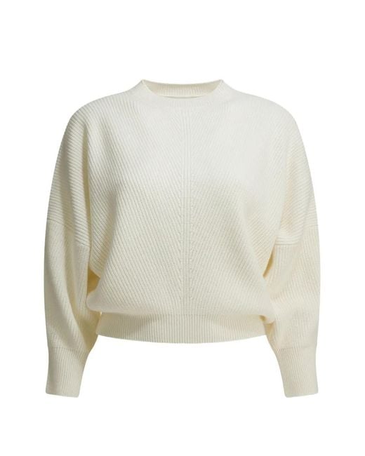 Sa Su Phi White Ribbed-Knit Cashmere Sweater