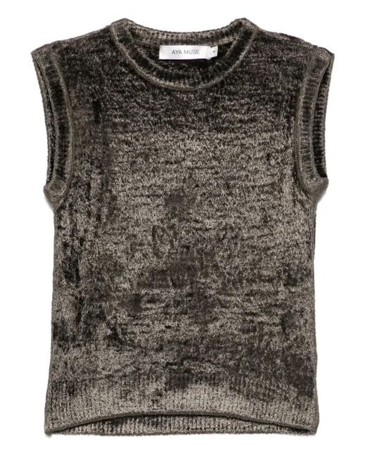 AYA MUSE Black Knitted Tank Top
