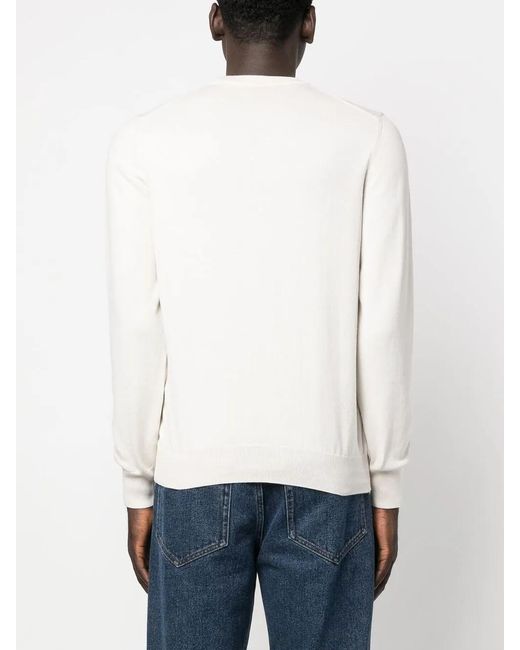 A.P.C. White Cotton Crewneck Jumper for men