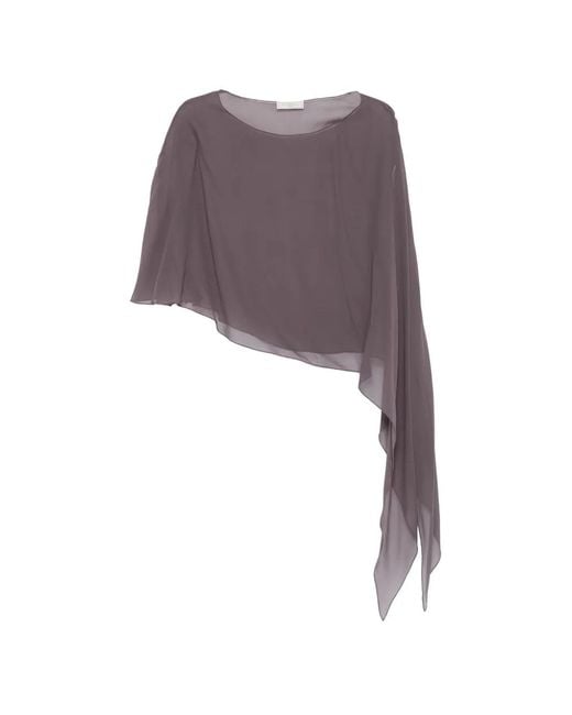 Antonelli Purple Melone Asymmetric Draped Top