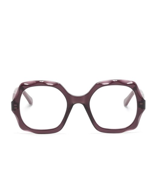 Chloé Brown Geometric-Frame Glasses
