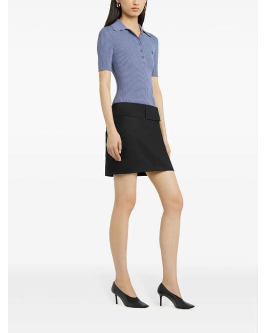 Courreges Blue Iconic Polo Top