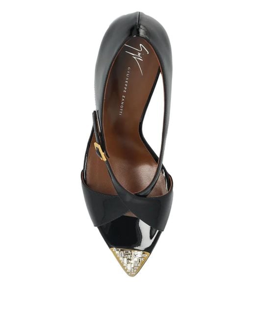 Giuseppe Zanotti Brown 90Mm Intrigo Patent-Leather Cross-Strap Heeled Sandals