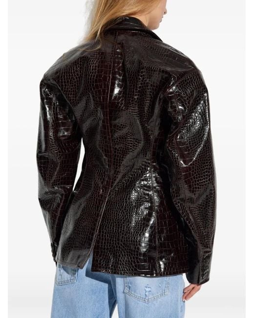DSquared² Black Crocodile-Embossed Blazer