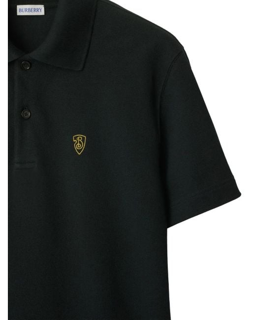 Burberry Black Cotton Polo Shirt for men