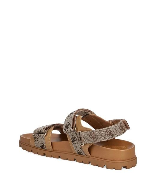 Guess White Floriz2 Monogram-Strap Sandals