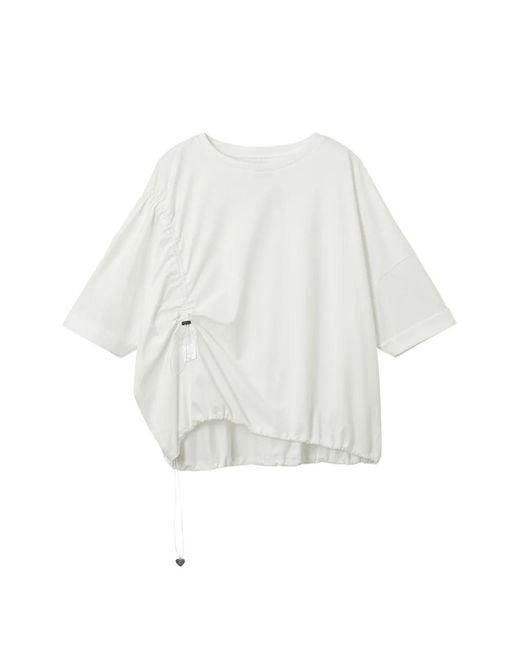 Izzue White Drawstring-Detail T-Shirt