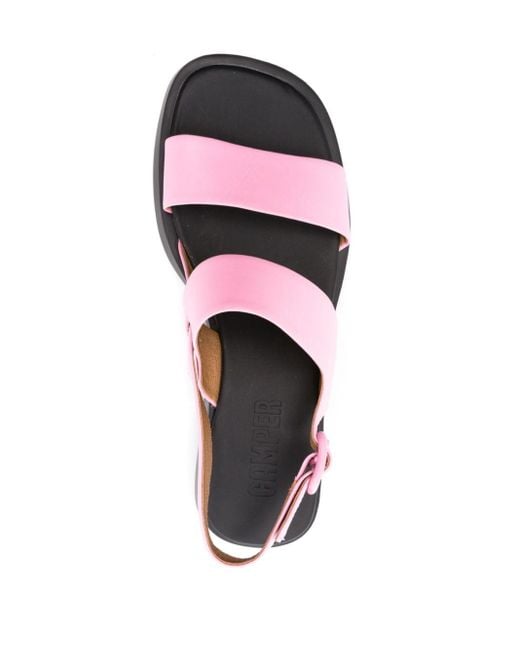 Camper Pink Dana Leather Slingback Sandals