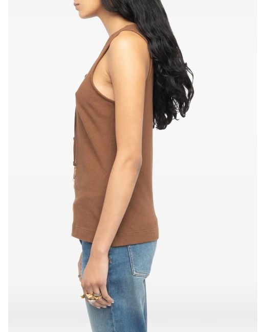 Zadig & Voltaire Brown Ana Sleeveless Top