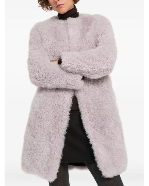 Yves Salomon White Belted-Waist Coat