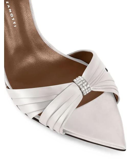 Giuseppe Zanotti White Lumière Rhinestone-Embellished Heeled Sandals