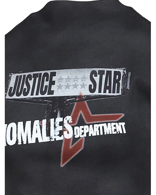 Anomalies Department Black Graphic-Print Mock-Neck T-Shirt