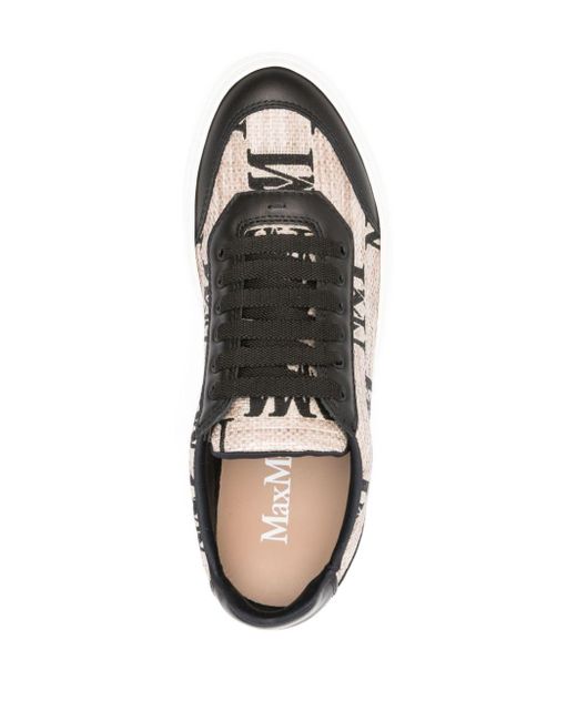 Max Mara White Sneakers mit Monogramm-Jacquard