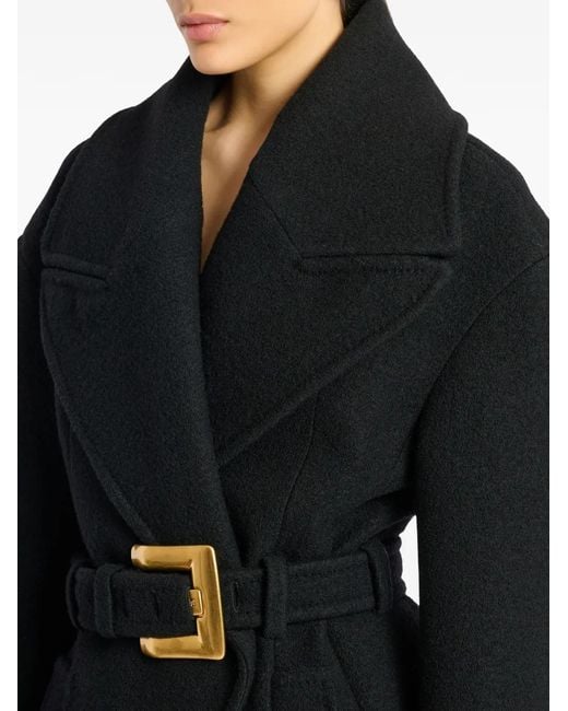 Chaquetón Con Cinturón Balmain de color Black