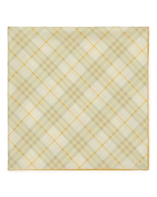 Burberry Natural Checked Silk Scarf